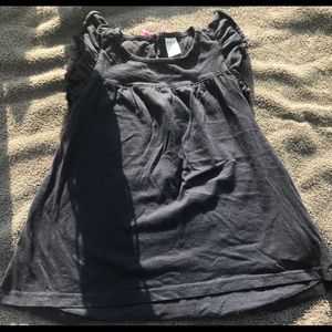 Navy Blue Girls 5t flutter sleeve hi-low top navy